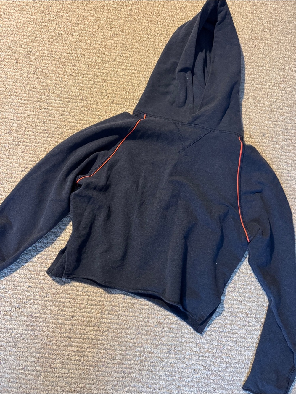 Lululemon blue crop Hoodie with Orange Piping